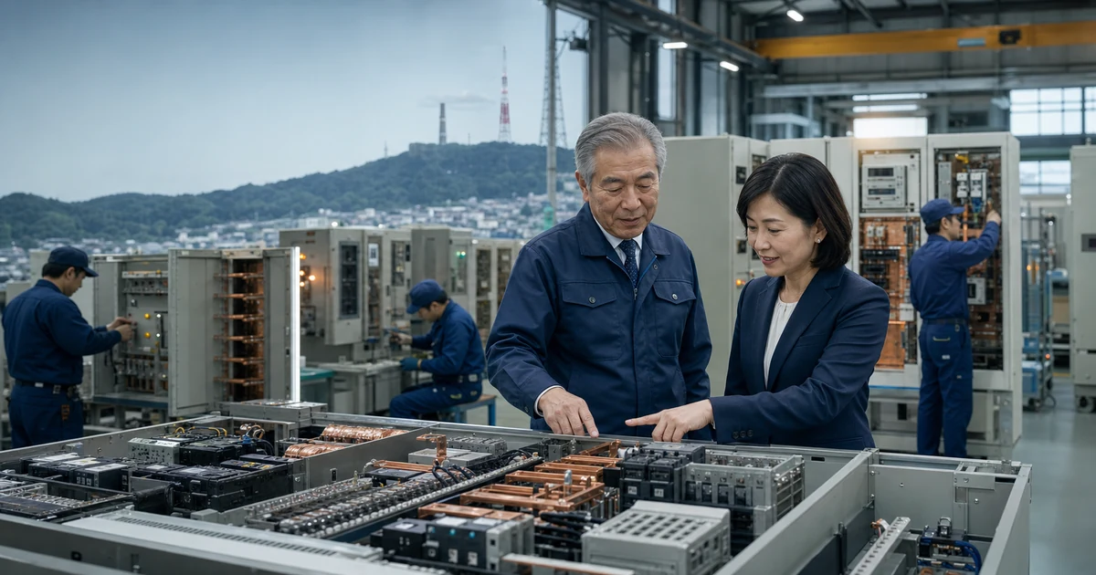 松栄電機 M&A 配電盤の地域工場承継を協議する経営者と担当者